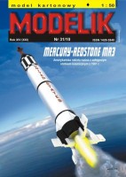 Mercury-Redstone MR3 - amerykańska rakieta nośna z załogowym statkiem kosmicznym z 1961r. 1:50