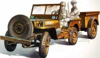 WILLIS JEEP with trailer (Polsih Army)