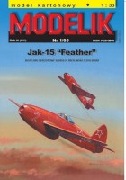JAK-15 "Feather" rosyjski odrzutowy samolot myśliwski z 1946r. 1:33